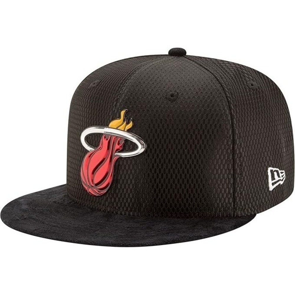 Miami Heat New Era 9Fifty Snapback Hat Suede Brim Graphic Under Bill‎ Adjustable